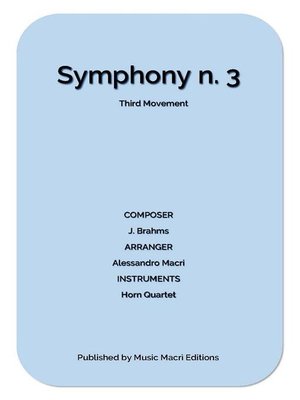 cover image of Symphony N. 3 Third Movement by J. Brahms